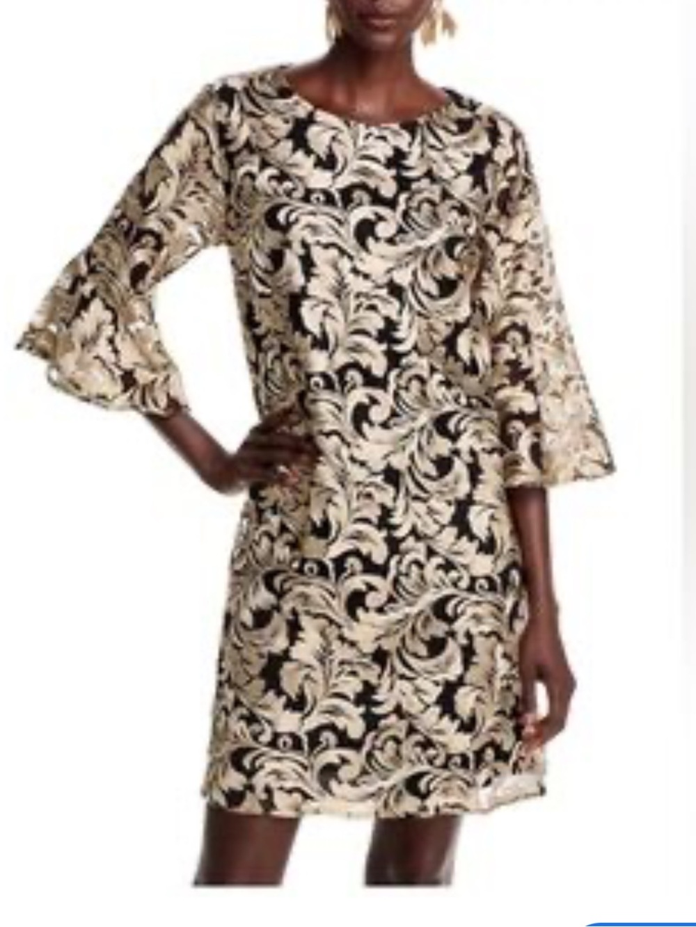 NWT Caroline Rose Bella gold filigree dress Sz 2x
